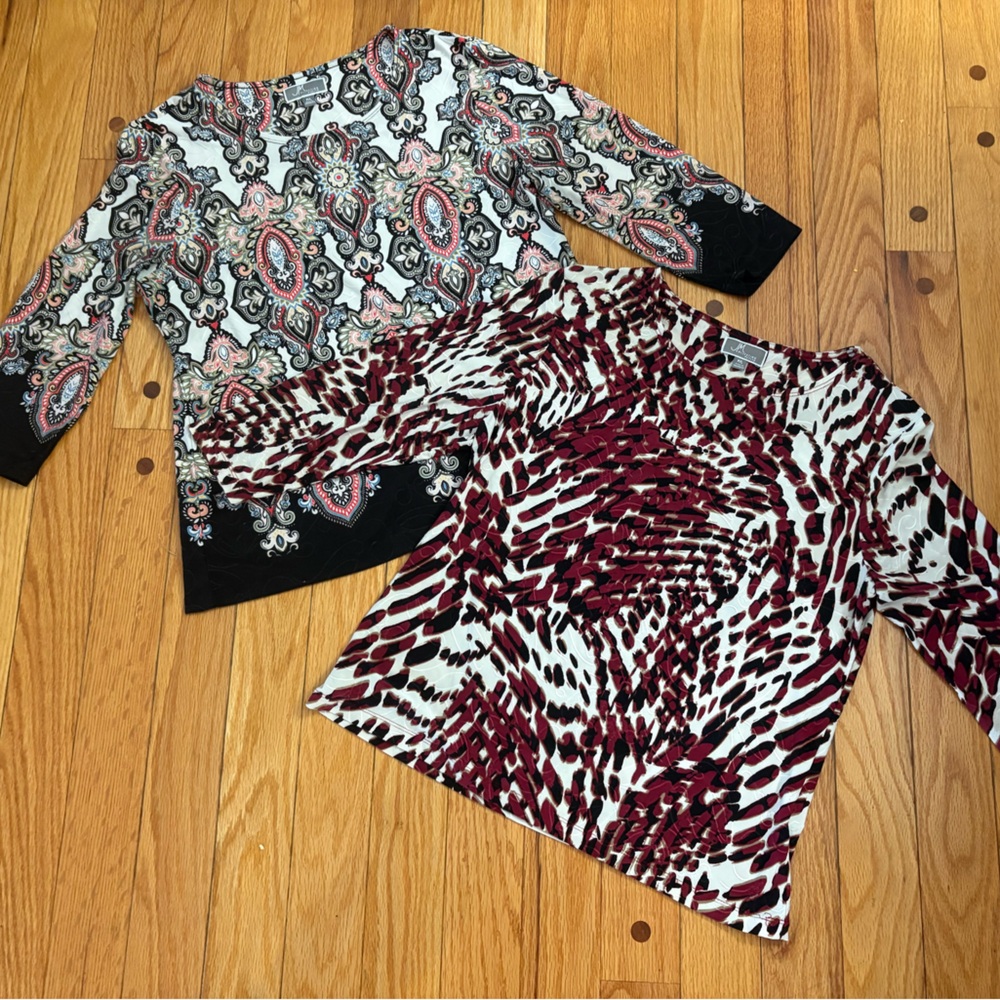JM Collection Multicolor Patterned Tops - Picture 2 of 6